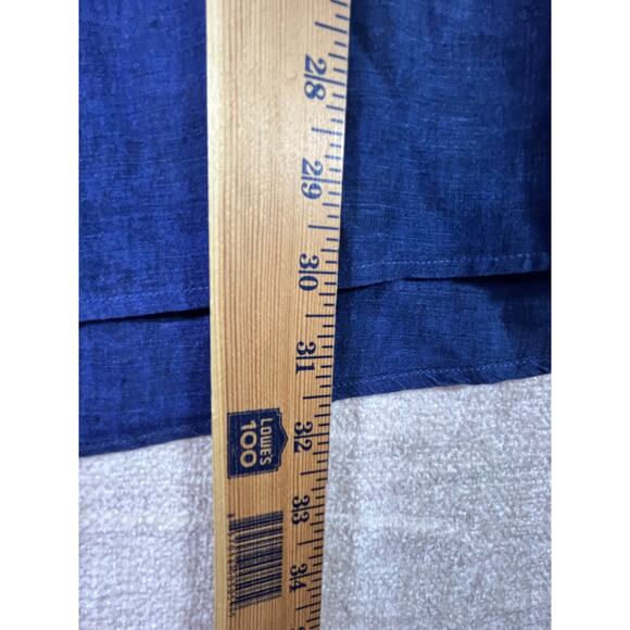 Eton Men’s 41/16 Blue 100% Linen Long Sleeve Button Front Collared Dress Shirt - Picture 6 of 7